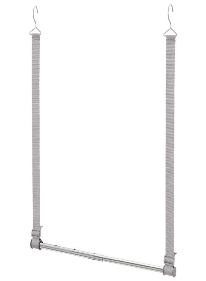 STORAGE MANIAC Hanging Closet Rod, Adjustable Width and Height Closet Hanging Organizer, Space-Saving Clothes Hanging Bar, Closet Extender Hanging Rod Double Closet Hanging Rod, 1 Pack Webbing - Image 1